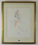 AFTER JEAN COCTEAU (1889-1963) limited edition (3/200) colour lithograph - Eye Spy, signed and dated