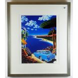 DAVID CHAPPLE screen print - entitled 'Bel Air Bleu', signed and numbered (4/195) in pencil, 50 x