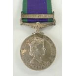 CAMPAIGN SERVICE MEDAL 1962-2007, one bar, South Arabia (23903347 DVV. K.C.T.Elliott. RCT) Condition