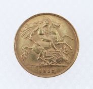 GEORGE V, HALF SOVEREIGN, 1912