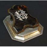LATE VICTORIAN SILVER MOUNTED TORTOISESHELL DESK CLIP, LONDON 1896, GREY & CO, retailed by J.C.