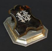 LATE VICTORIAN SILVER MOUNTED TORTOISESHELL DESK CLIP, LONDON 1896, GREY & CO, retailed by J.C.