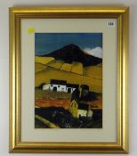 DAVID HASWELL limited edition (61/850) colour print - 'Barns Below Little Skirrid', signed, numbered