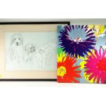JASON D. PAGE limited edition (8/150) giclee colour print - stylized flowers, numbered and signed