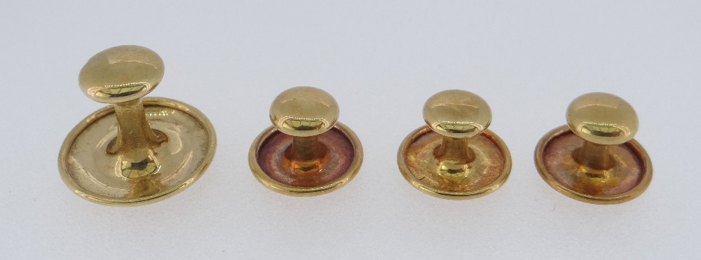 ASSORTED 18CT YELLOW GOLD DRESS STUDS, including three matching, 4gms (4)