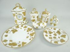 COLLECTION OF MINTON 'VICTORIA STRAWBERRY' CHINA including clocks, lidded pots ETC (7)