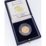 1987 PROOF GOLD HALF SOVEREIGN IN BOX with Certificate of Authenticity No 02563