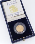 1987 PROOF GOLD HALF SOVEREIGN IN BOX with Certificate of Authenticity No 02563