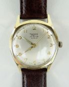 VINTAGE 9CT GOLD ROTARY GENTLEMANS WRISTWATCH, Swiss cal. 645 (ETA 2370) manual wind 17-Jewel