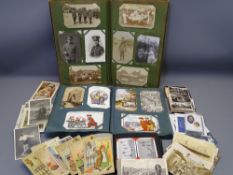 VINTAGE POSTCARDS, PHOTOGRAPHS, SMALL SELECTION OF STAMPS & COMMEMORATIVES, one album containing