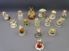 BEATRIX POTTER & BRAMBLEY HEDGE FIGURINES, a collection of 14, mainly Royal Doulton but including