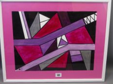 SHAN ECCLES (Emerging Deganwy Artist) acrylic geometric abstract - multicoloured, signed and