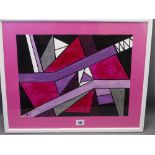 SHAN ECCLES (Emerging Deganwy Artist) acrylic geometric abstract - multicoloured, signed and