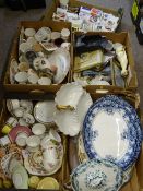 VICTORIAN & LATER DINNER & TEAWARE, commemorative mugs and household ornaments ETC (5 boxes)