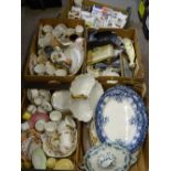 VICTORIAN & LATER DINNER & TEAWARE, commemorative mugs and household ornaments ETC (5 boxes)