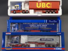 THREE CORGI 150TH SCALE LIMITED EDITION TRUCKS to include a CC12402 Volvo Globe Trotter, Owens