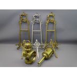 VINTAGE BRASS CLOCK WORK SPIT JACK WITH KEY, Powell and Hanmer lamp along with two brass and one