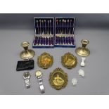 STERLING SILVER & OTHER MIXED COLLECTABLES including boxed mineral stone mounted forks and spoons