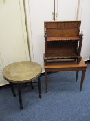 VINTAGE & LATER OCCASIONAL FURNITURE, three items to include a Gothic style two-shelf bookcase, 67.