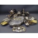 EPNS FOUR PIECE PLATED TEASET and other plated ware and cutlery