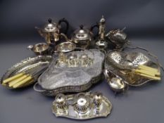 EPNS FOUR PIECE PLATED TEASET and other plated ware and cutlery