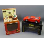 BURAGO DIECAST FERRARI F40 and a Wallace and Gromit talking radio collectable alarm clock, both in