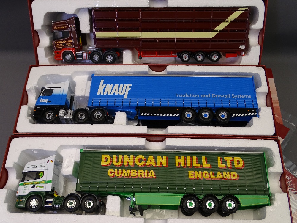CORGI 150TH SCALE HAULIERS OF RENOWN LIMITED EDITIONS, three models to include CC13812 Mercedes Benz