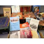 VINTAGE COMMEMORATIVE JIGSAWS, ephemera, magazines and a quantity of local interest books for Colwyn