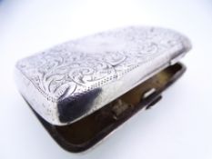 CHASE DECORATED SILVER CIGARETTE CASE, Birmingham 1898, 2.4 troy ozs