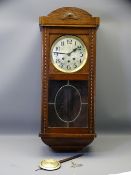 ART DECO WALL CLOCK with pendulum and key