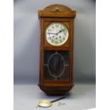 ART DECO WALL CLOCK with pendulum and key