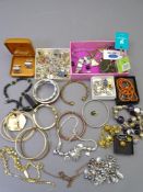 STERLING SILVER, CORAL, AMBER and other vintage and later costume jewellery along with a Citizen
