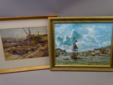 EARLY 20TH CENTURY LIVERPOOL SCHOOL watercolour - 'Cubbans Shipyard, Birkenhead', 25 x 35cms and