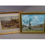 EARLY 20TH CENTURY LIVERPOOL SCHOOL watercolour - 'Cubbans Shipyard, Birkenhead', 25 x 35cms and