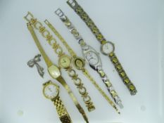 ROTARY & OTHER LADY'S WRIST WATCHES a selection along with a lady's brooch in white metal in the