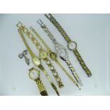 ROTARY & OTHER LADY'S WRIST WATCHES a selection along with a lady's brooch in white metal in the