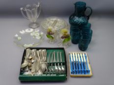 VINTAGE GLASSWARE & A QUANTITY OF EPNS CUTLERY