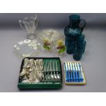 VINTAGE GLASSWARE & A QUANTITY OF EPNS CUTLERY