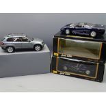 THREE 1/18TH SCALE DIECAST COLLECTOR'S VEHICLES including a BMW X5 by Kyosho and two Jaguar XJ220