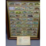 W D & H O WILLS - 'Air and Precautions' cigarette cards with framed set of 'Fresh Water Fish'