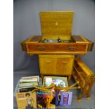 DYNATRON RADIOGRAM with Garrard record deck in a burr walnut cabinet along with a teak Remploy