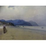 CARLETON GRANT RBA watercolour - North Wales coastal scene, Deganwy looking towards Penmaenmawr with