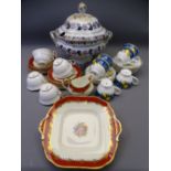 AYNSLEY FLORAL DECORATED PART TEASET, 20 pieces to include 6 cups, 6 saucers, 6 side plates, jug and