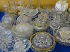 VICTORIAN & LATER GLASSWARE a good mixed quantity including a pedestal tazza, candlesticks,