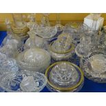 VICTORIAN & LATER GLASSWARE a good mixed quantity including a pedestal tazza, candlesticks,