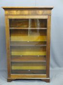 VICTORIAN MAHOGANY SINGLE GLAZED DOOR BOOKCASE with interior adjustable shelving, 128cms H, 80.