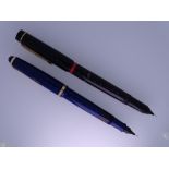 TWO GERMAN TECHNICAL DRAWING/FINE POINT PENS including an example by Page in blue with gold plated