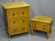 19TH CENTURY OAK FURNITURE, two items to include a neatly proportioned chest of two short over two