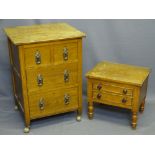 19TH CENTURY OAK FURNITURE, two items to include a neatly proportioned chest of two short over two