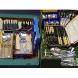 GOOD MIXED SELECTION OF EPNS & OTHER CUTLERY, mainly cased